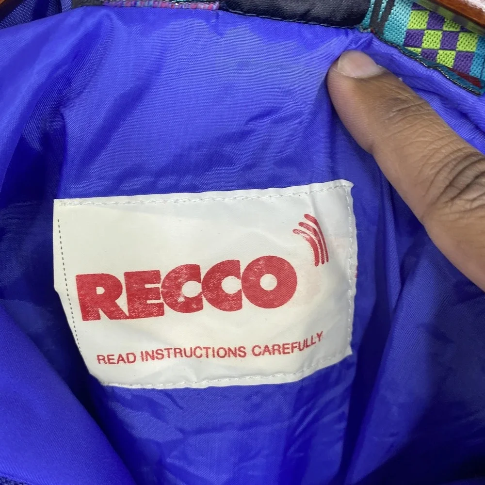 Vintage Black Bear Ski Jumpsuit Womens Small Purple Neon Colorblock RECCO 80s - Picture 9 of 13